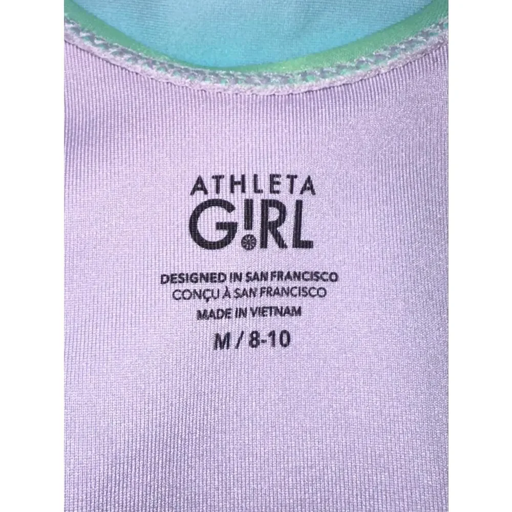 Athleta Girl Scoop Aura Ombre Blue Purple One Piece Swimsuit Size M 8-10